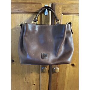 Dooney & Bourke Florentine Small Brenna Barlow Bag Purse Crossbody Chestnut